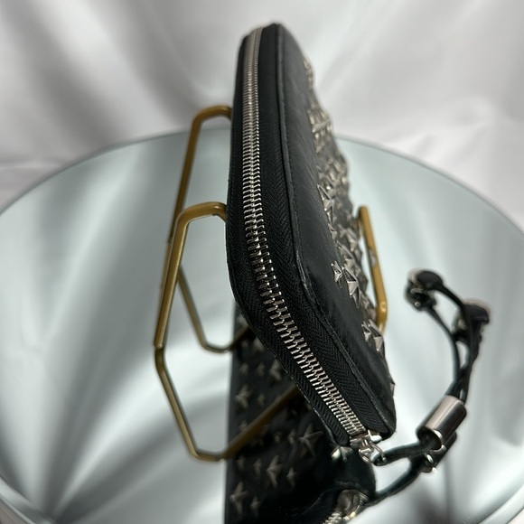 JIMMY CHOO FILIPA Star-embossed Leather Wallet Black Leather Signat… - Picture 15 of 17